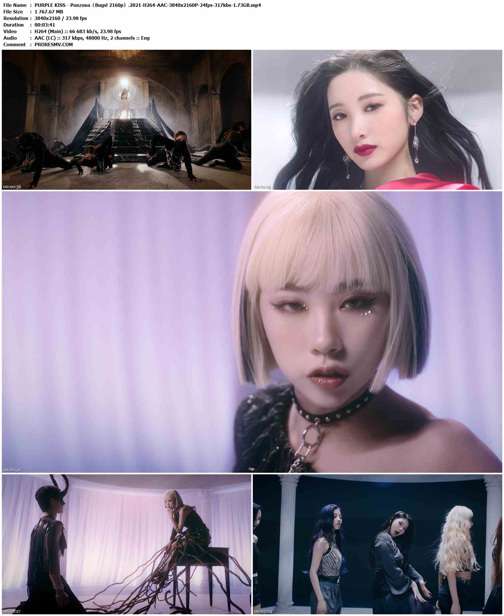 PURPLE KISS - Ponzona（Bugs! 2160p）.2021-H264-AAC-3840x2160P-24fps-317kbs-1.73GB官方MV_高清MV